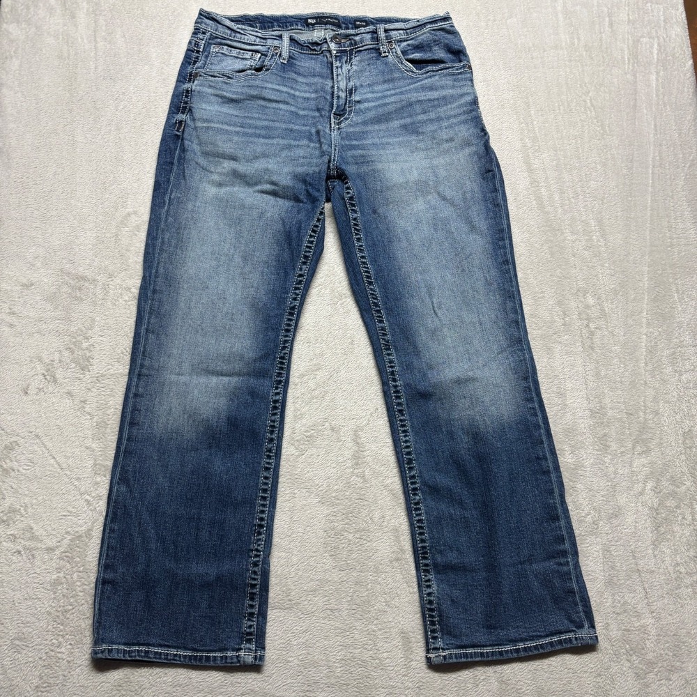 BKE Tyler Jeans‎ Mens 36x31 Blue Denim Straight Leg Bootcut Stretch Medium Wash